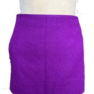 J. Crew Purple Mini Skirt- Lined Wool HAS POCKETS!
